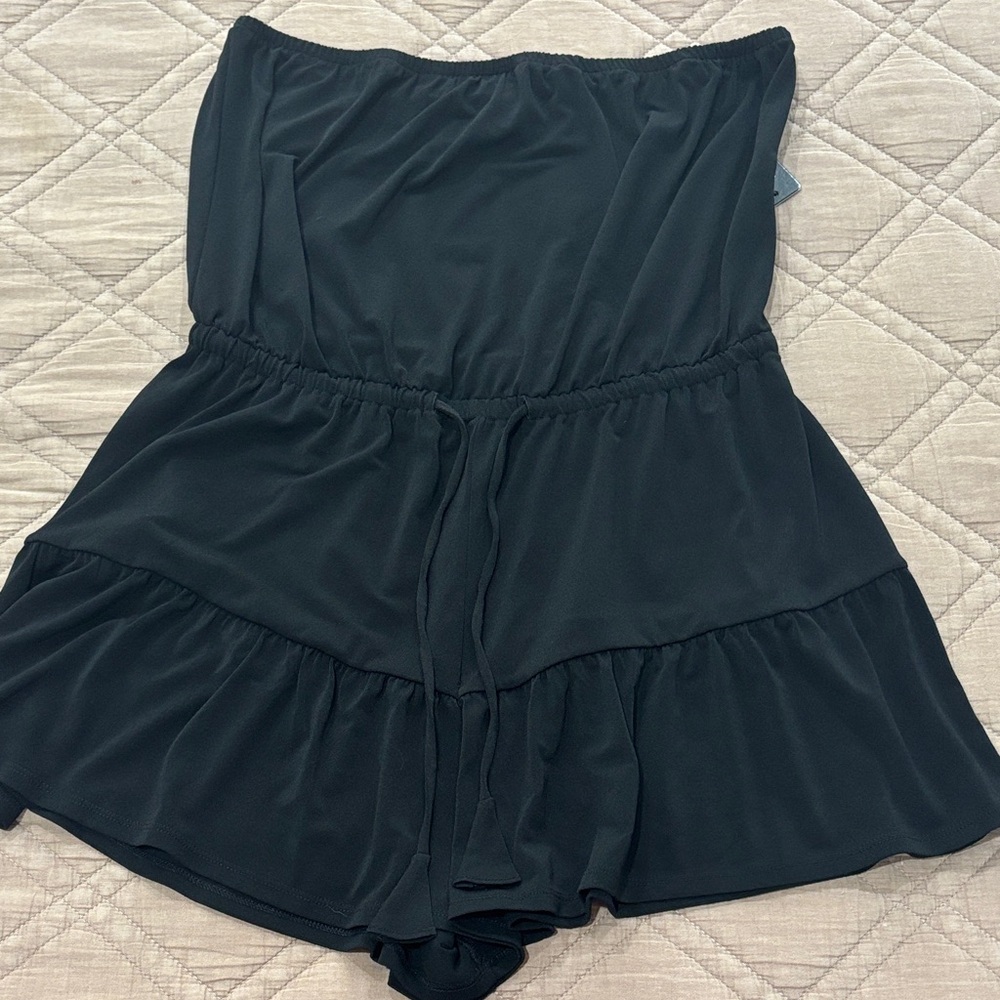 express black strapless romper